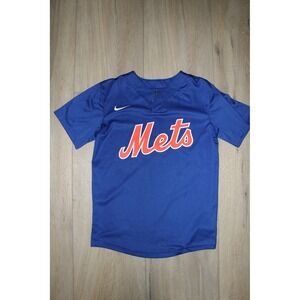 Nike New York Mets Kids Small Royal Blue MLB Baseball Jersey Number 1